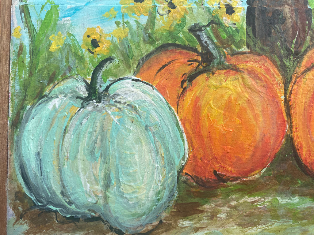Future Jack-o-Lanterns - original reclaimed wood painting