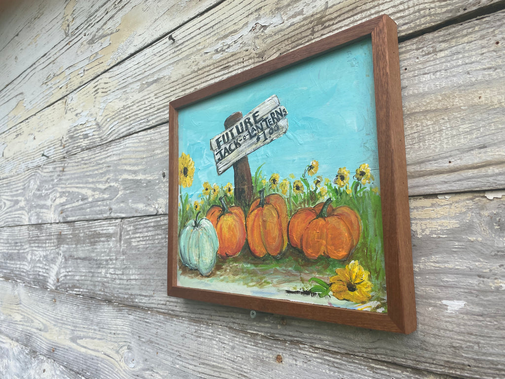 Future Jack-o-Lanterns - original reclaimed wood painting
