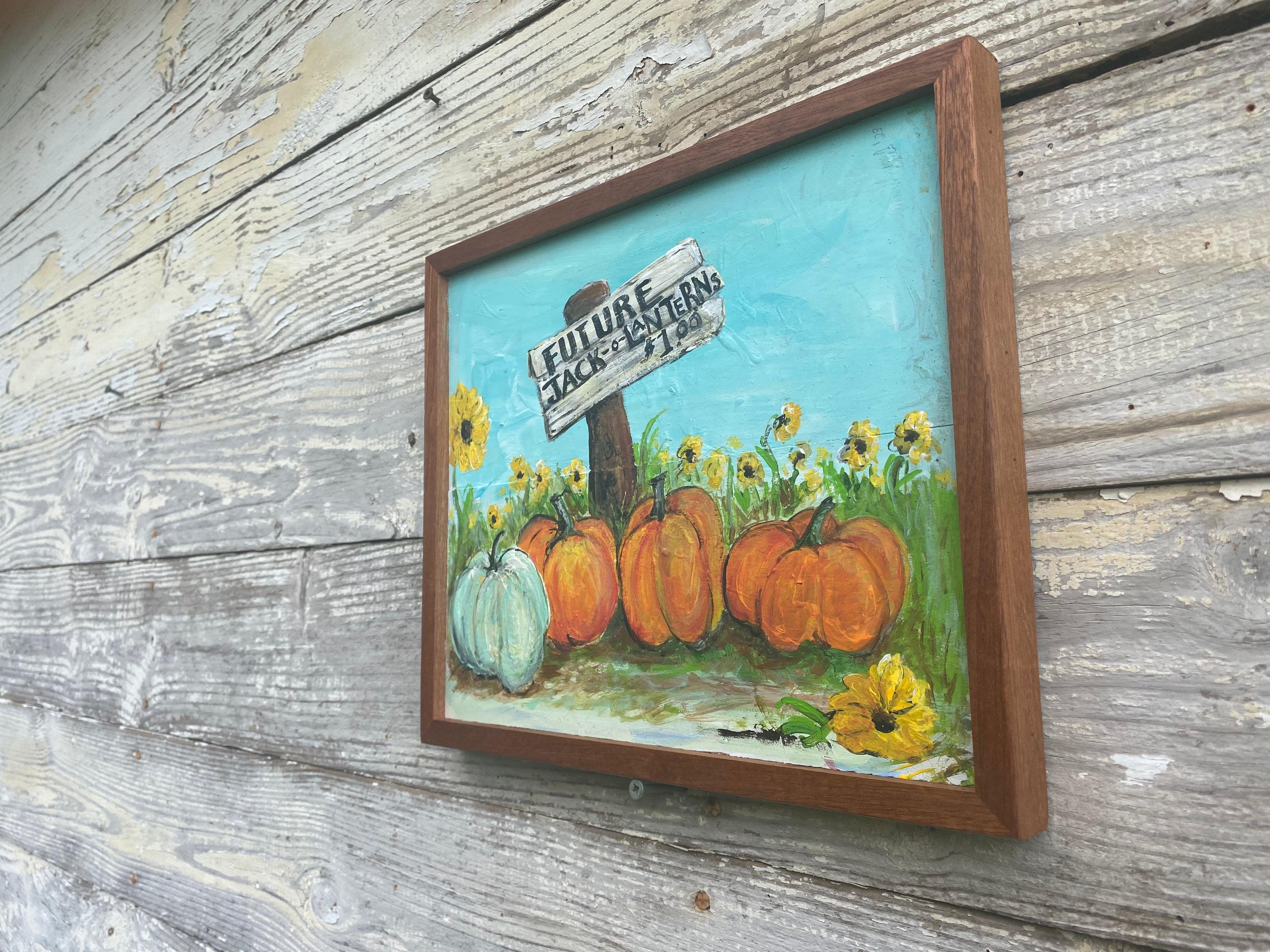 Future Jack-o-Lanterns - original reclaimed wood painting