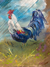 Load image into Gallery viewer, Handsome Rooster - Hand-painted Wooden Square Pallet Wood Wall Decor
