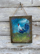 Load image into Gallery viewer, Handsome Rooster - Hand-painted Wooden Square Pallet Wood Wall Decor
