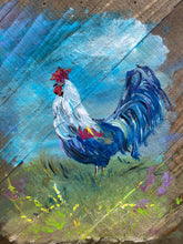 Load image into Gallery viewer, Handsome Rooster - Hand-painted Wooden Square Pallet Wood Wall Decor
