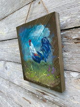 Load image into Gallery viewer, Handsome Rooster - Hand-painted Wooden Square Pallet Wood Wall Decor
