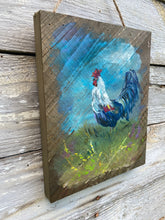 Load image into Gallery viewer, Handsome Rooster - Hand-painted Wooden Square Pallet Wood Wall Decor
