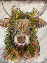 Load image into Gallery viewer, Holiday Highland Cow
