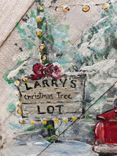 Load image into Gallery viewer, Larry&#39;s Tree Lot - Hand-painted Wooden Square Pallet Wood Wall Decor
