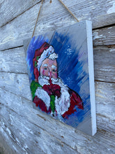 Load image into Gallery viewer, Mischief Santa - Hand-painted Wooden Square Pallet Wood Wall Decor

