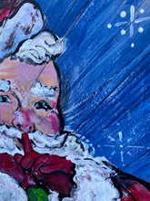 Load image into Gallery viewer, Mischief Santa - Hand-painted Wooden Square Pallet Wood Wall Decor
