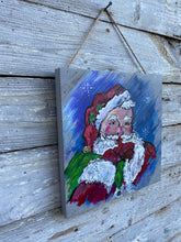 Load image into Gallery viewer, Mischief Santa - Hand-painted Wooden Square Pallet Wood Wall Decor

