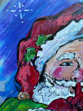 Load image into Gallery viewer, Mischief Santa - Hand-painted Wooden Square Pallet Wood Wall Decor
