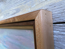Load image into Gallery viewer, &quot;Misty Mountains&quot; reclaimed wood painting with beautiful handcrafted frame
