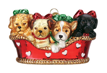 Load image into Gallery viewer, Puppies in a Basket Ornament - Old World Christmas
