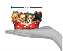 Load image into Gallery viewer, Puppies in a Basket Ornament - Old World Christmas
