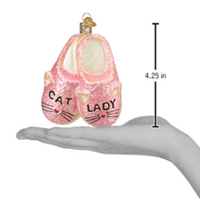 Load image into Gallery viewer, Cat Lady Slippers Ornament - Old World Christmas
