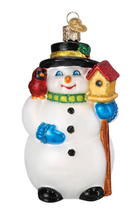 Load image into Gallery viewer, Snowman with Cardinal Ornament - Old World Christmas
