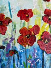 Load image into Gallery viewer, Poppies #9. Original Reclaimed Pallet Wood Painting
