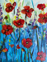 Load image into Gallery viewer, Poppies #9. Original Reclaimed Pallet Wood Painting
