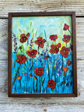 Load image into Gallery viewer, Poppies #9. Original Reclaimed Pallet Wood Painting
