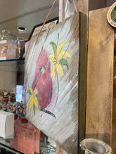 Load image into Gallery viewer, Pudgy Baby Red Bird-painted Wooden Square Pallet Wood Wall Decor
