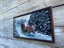 Load image into Gallery viewer, Santa Heads Home. Original reclaimed wood painting
