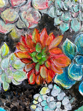 Load image into Gallery viewer, Succulents. Original painting on reclaimed wood
