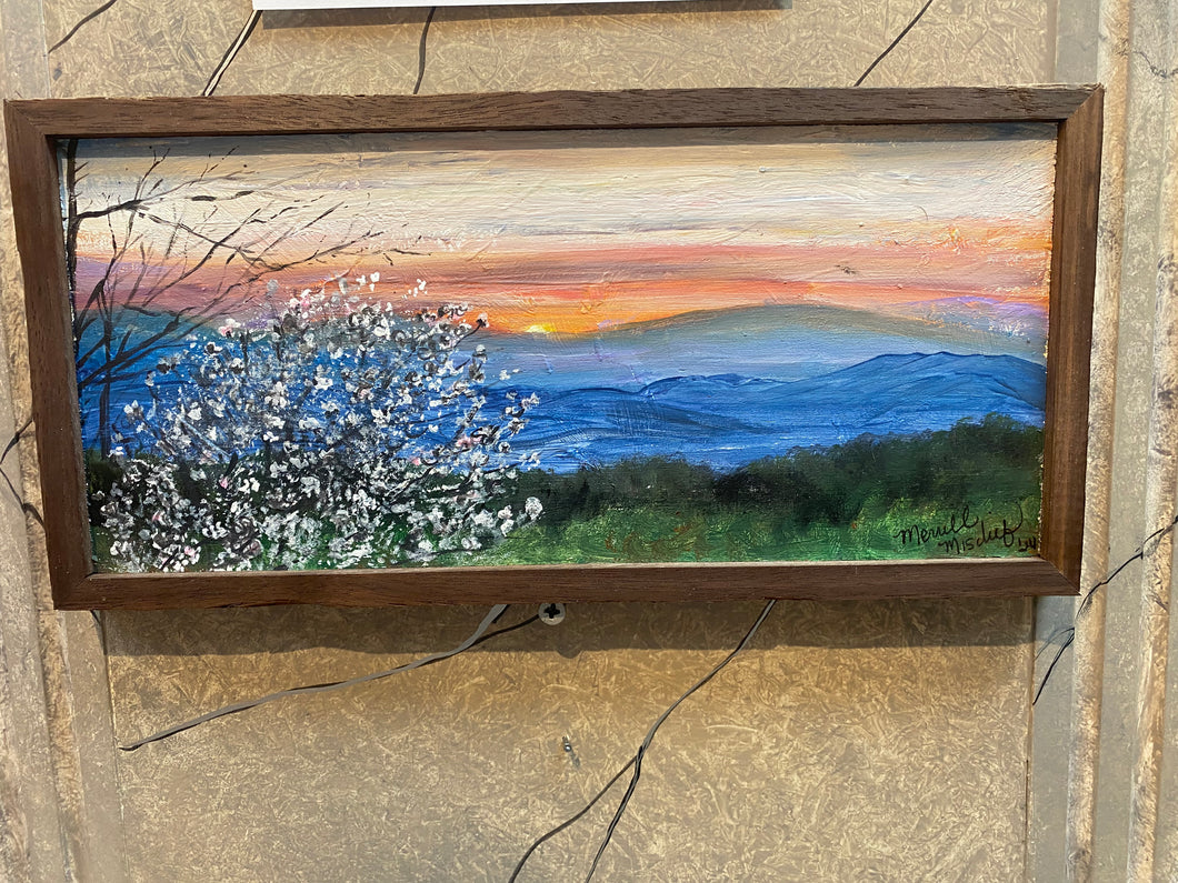 Easter Sunrise from Linville Gorge reclaimed wood painting
