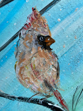 Load image into Gallery viewer, Winter Cardinal Couple #16- Hand-painted Wooden Square Pallet Wood Wall Decor
