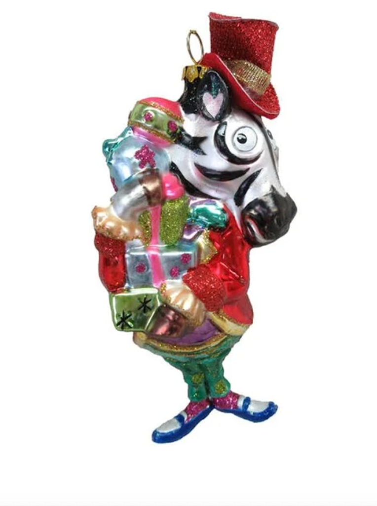 Mr Zebra with gifts December Diamonds