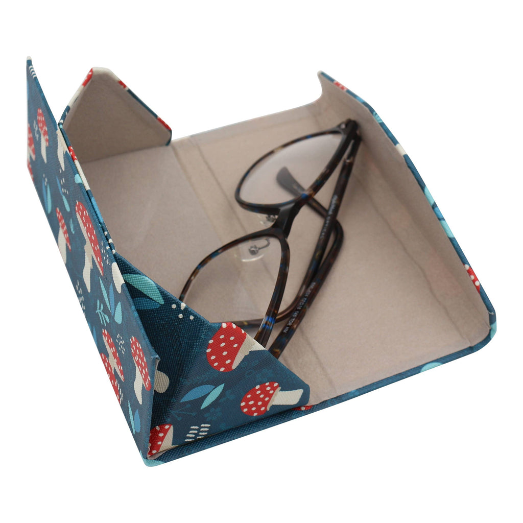 Mushroom Glasses Case - Vegan Leather Folding Hard Case