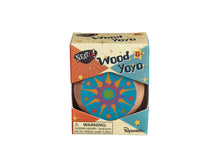 Load image into Gallery viewer, Wooden yoyo in a colorful box with 'Neat! Wood Yoyo' branding on a white background.
