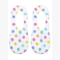 No-Show Liner Socks - Multi-Colored Happy Faces - White
