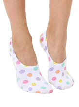 Load image into Gallery viewer, No-Show Liner Socks - Multi-Colored Happy Faces - White
