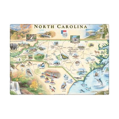 North Carolina State Map Magnet - 3.5" x 2.5"