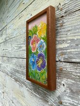Load image into Gallery viewer, Pansies - Original Artwork on Reclaimed Wood
