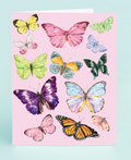Card with butterflies on pink background