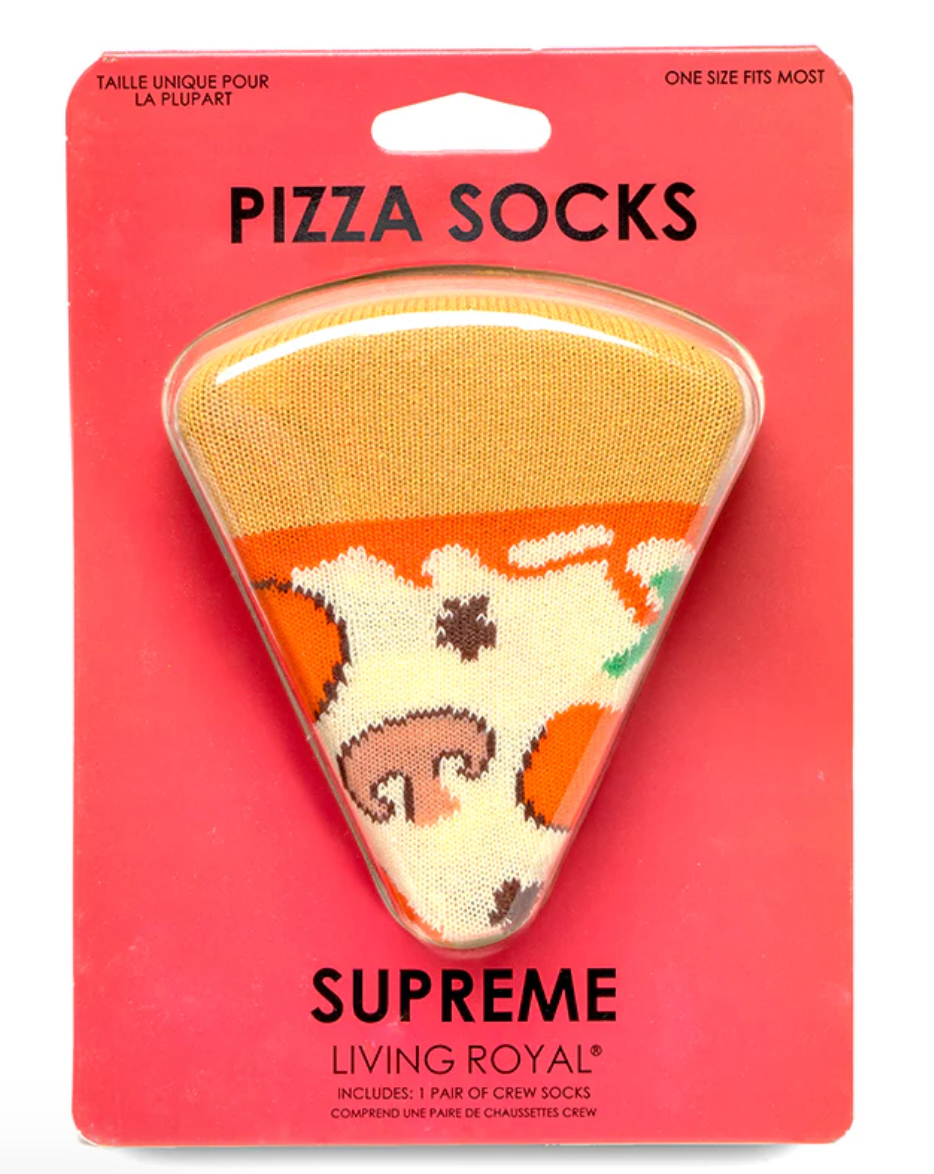 Pizza 3D Crew Sock packaging