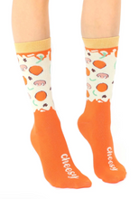 Load image into Gallery viewer, Pizza 3D Crew Sock on a person
