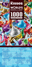 Load image into Gallery viewer, Kisses World's Smallest 1000 Jigsaw Puzzle packaging with colorful chocolate kisses.
