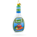 Ranch dressing bottle ornament on a white background