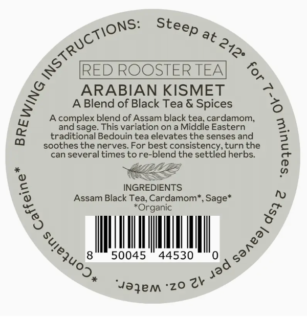 Tea and Spice Blend label