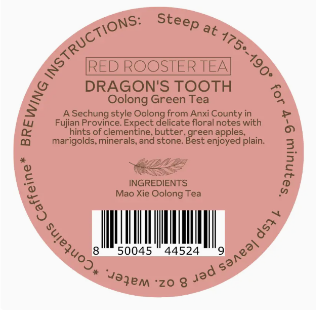Rolled Oolong Tea – Dragon’S Tooth Loose Leaf label
