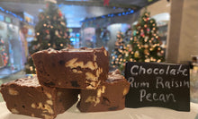 Load image into Gallery viewer, Chocolate  Rum Raisin Pecan Fudge (non-alcoholic)

