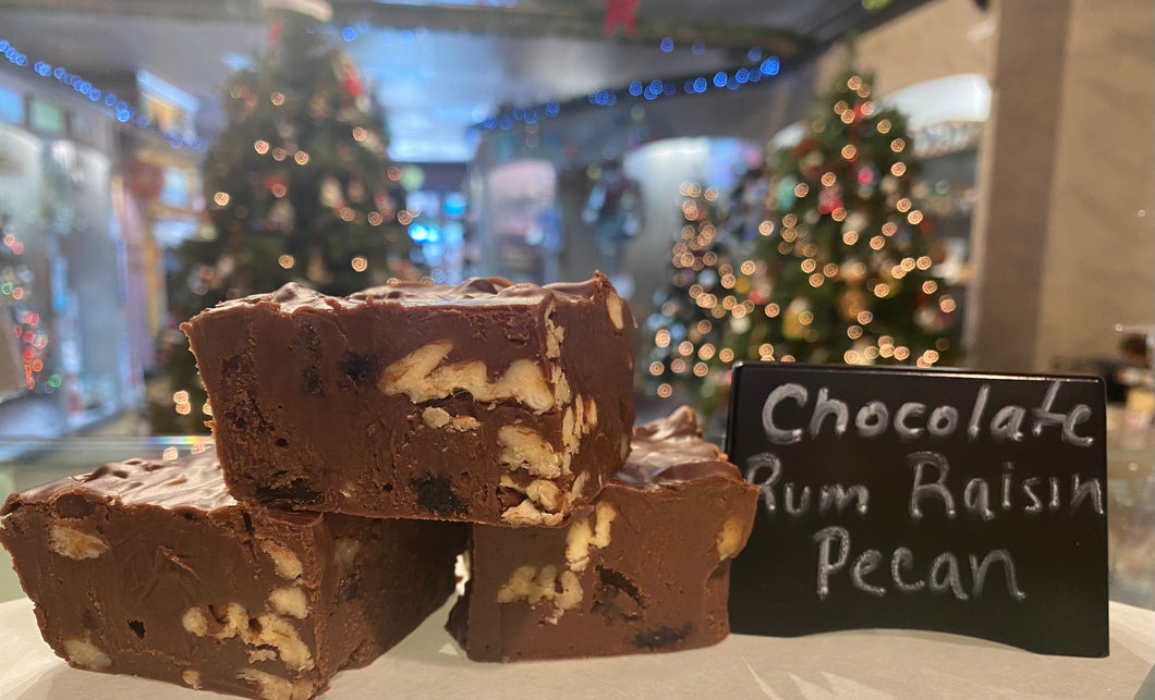 Chocolate  Rum Raisin Pecan Fudge (non-alcoholic)