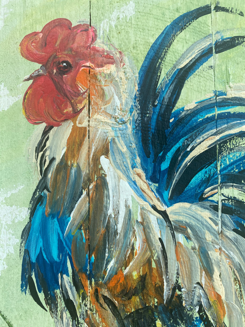 Rustic Rooster- Hand-painted Wooden Pallet Wallart