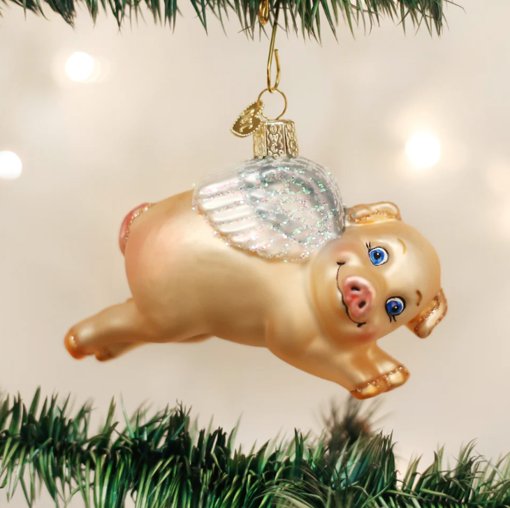 Flying Pig Ornament - Old World Christmas