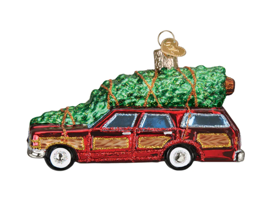 Station Wagon with Tree  Ornament - Old World Christmas