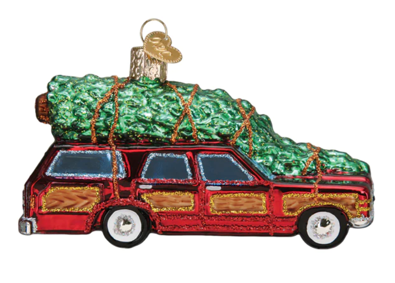 Station Wagon with Tree  Ornament - Old World Christmas