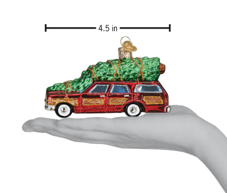 Station Wagon with Tree  Ornament - Old World Christmas