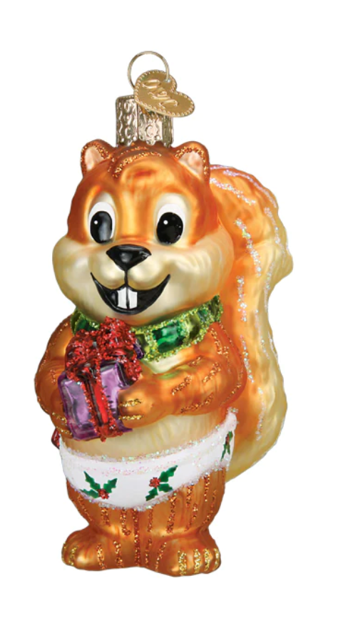 Silly Christmas Squirrel  Ornament - Old World Christmas