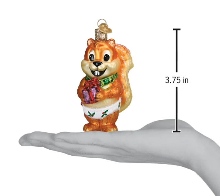 Silly Christmas Squirrel  Ornament - Old World Christmas